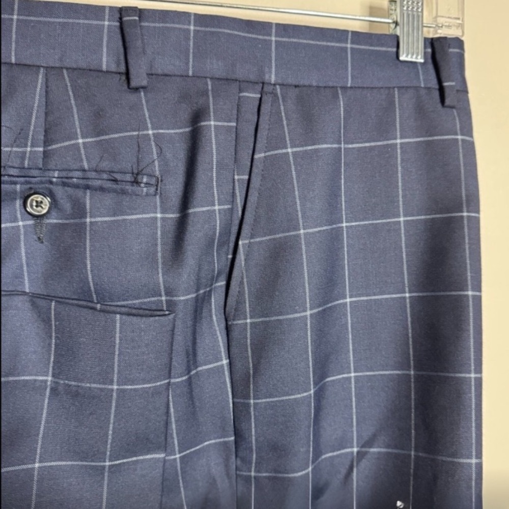 Valentino Navy Blue Checkered Suit - Picture 5 of 15